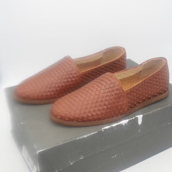 NEW Nisolo Alejandro Woven Slip On Leather Shoes Men's 8.5 Brandy Brown - Picture 3 of 12
